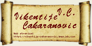 Vikentije Čakaranović vizit kartica
